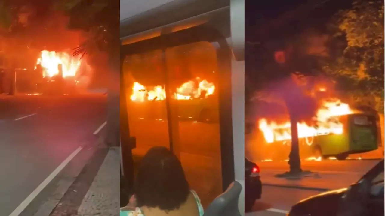 RJ: Ônibus é incendiado após mais um dia de tiroteios no Morro dos Macacos