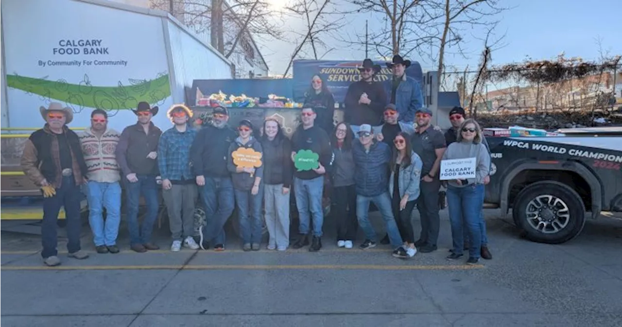 Calgary chuckwagon driver wrangles up donations for the Calgary Food Bank