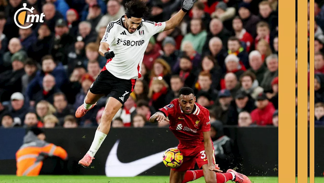 Fulham y Raúl Jiménez le sacan un punto al Liverpool en Anfield