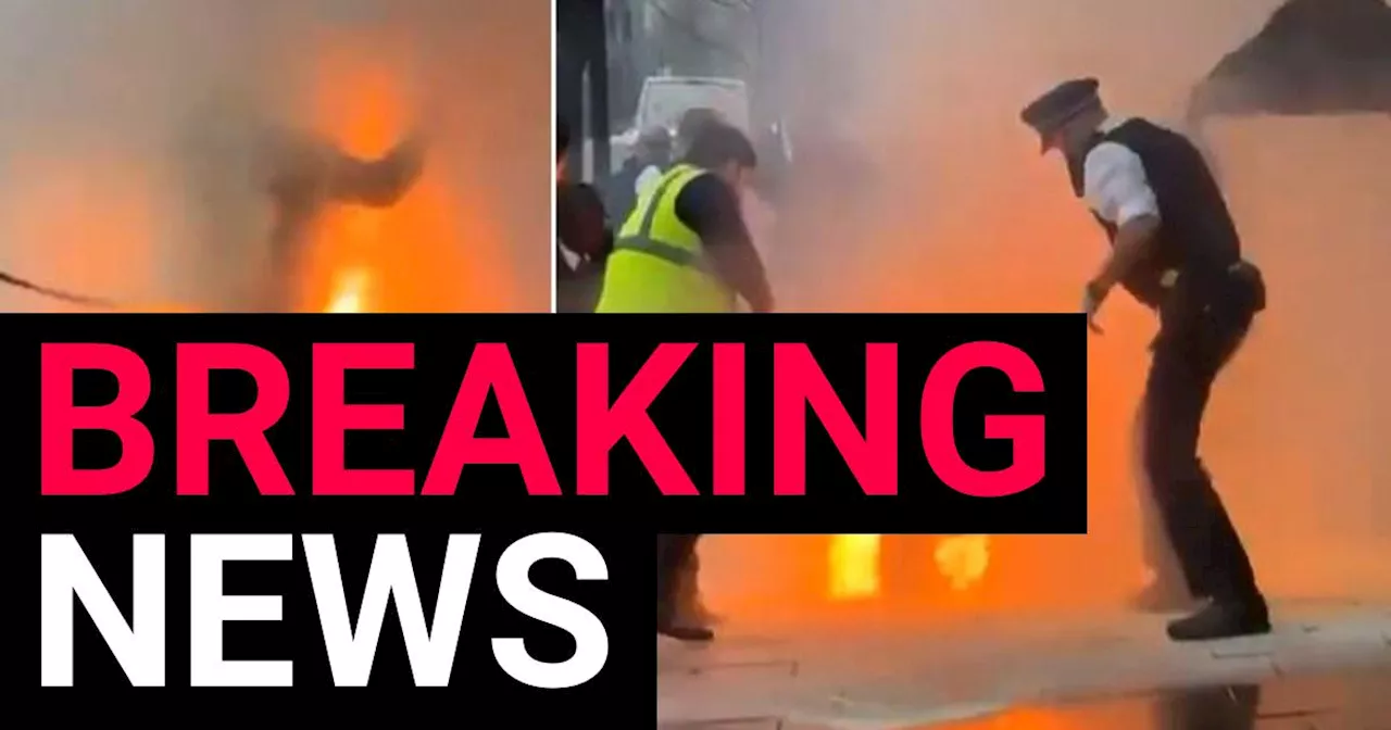 Man sets himself on fire on busy London street in front of police after domestic row