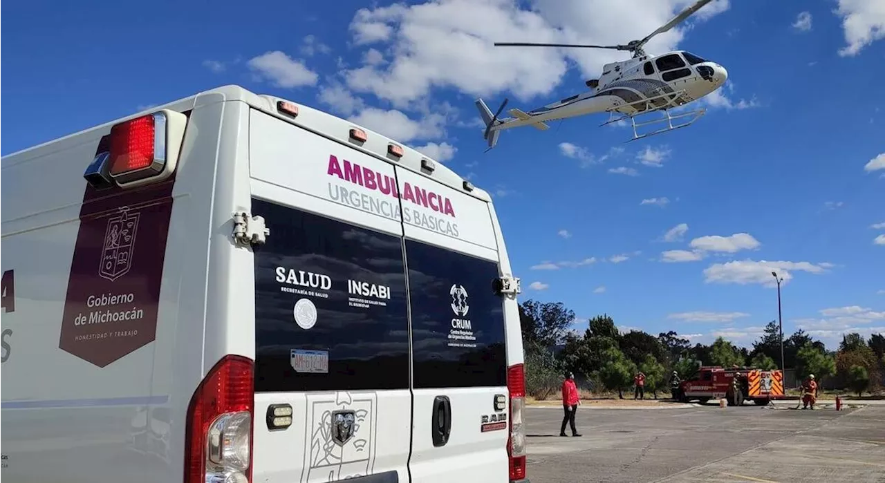 Menor es trasladada a hospital en helicóptero tras ser atropellada en Los Reyes, Michoacán