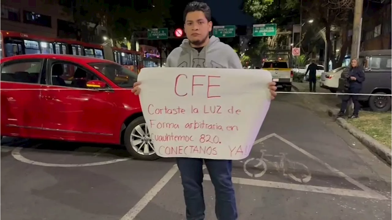 Vecinos de Narvarte cierran Av. Cuauhtémoc ante corte de energía eléctrica