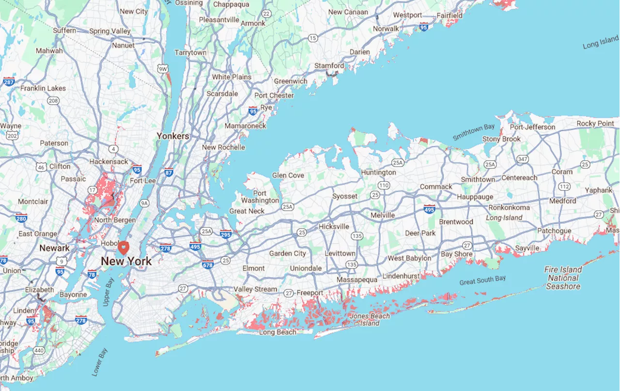 New York Map Reveals Cities That Could Be Underwater in 2050