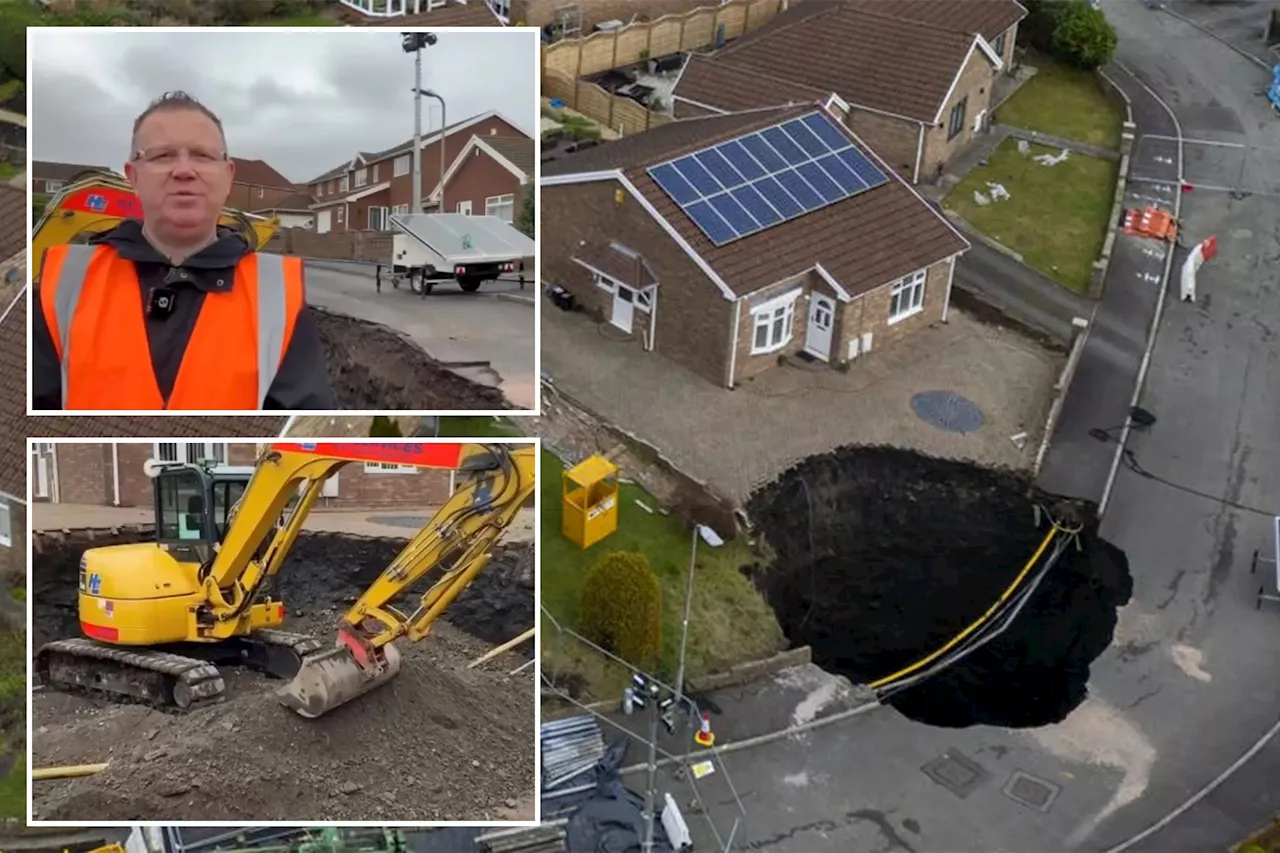 Massive sinkhole swallows road, forces families to evacuate weeks before Christmas