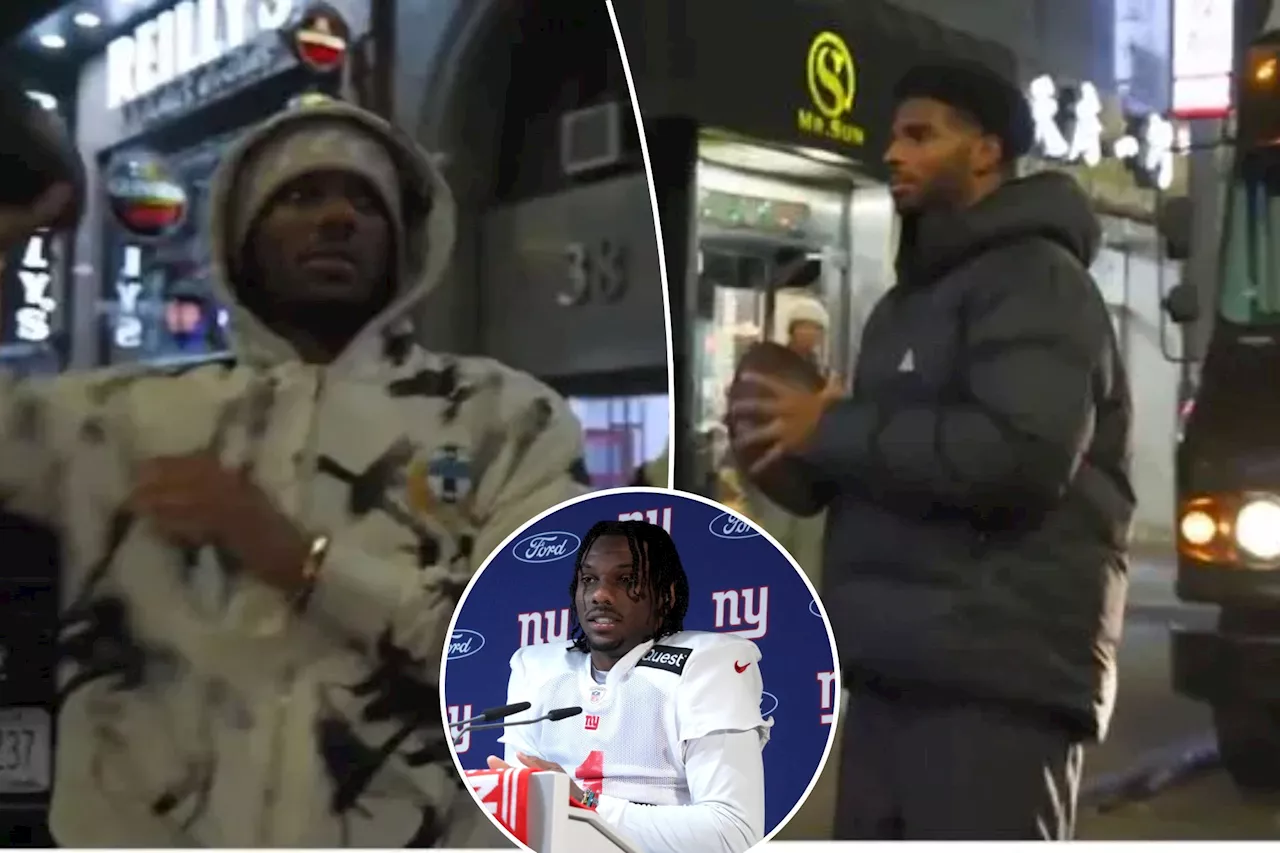 Shedeur Sanders, Malik Nabers play catch in NYC streets in potential Giants preview