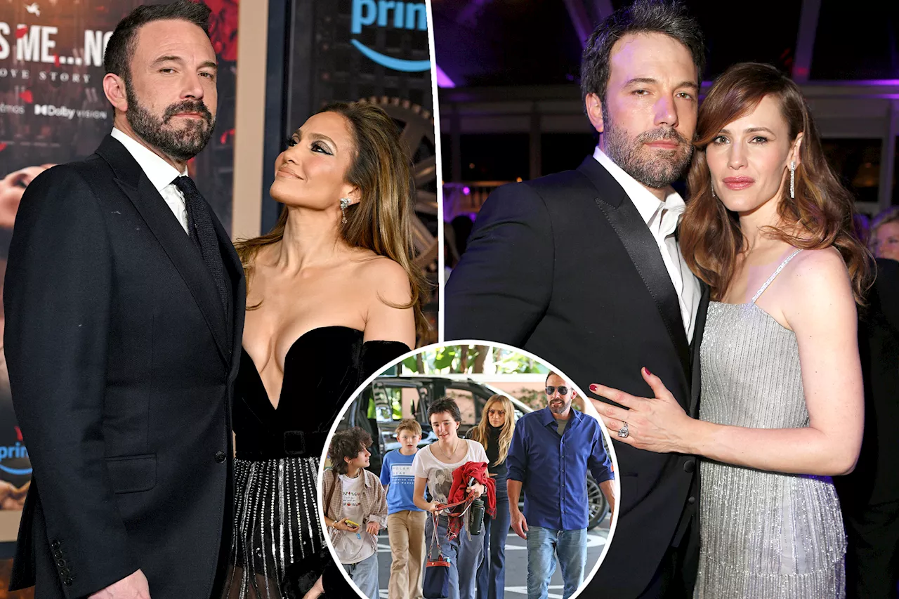 Ben Affleck reunites with exes Jennifer Lopez and Jennifer Garner reunite to support kids' play