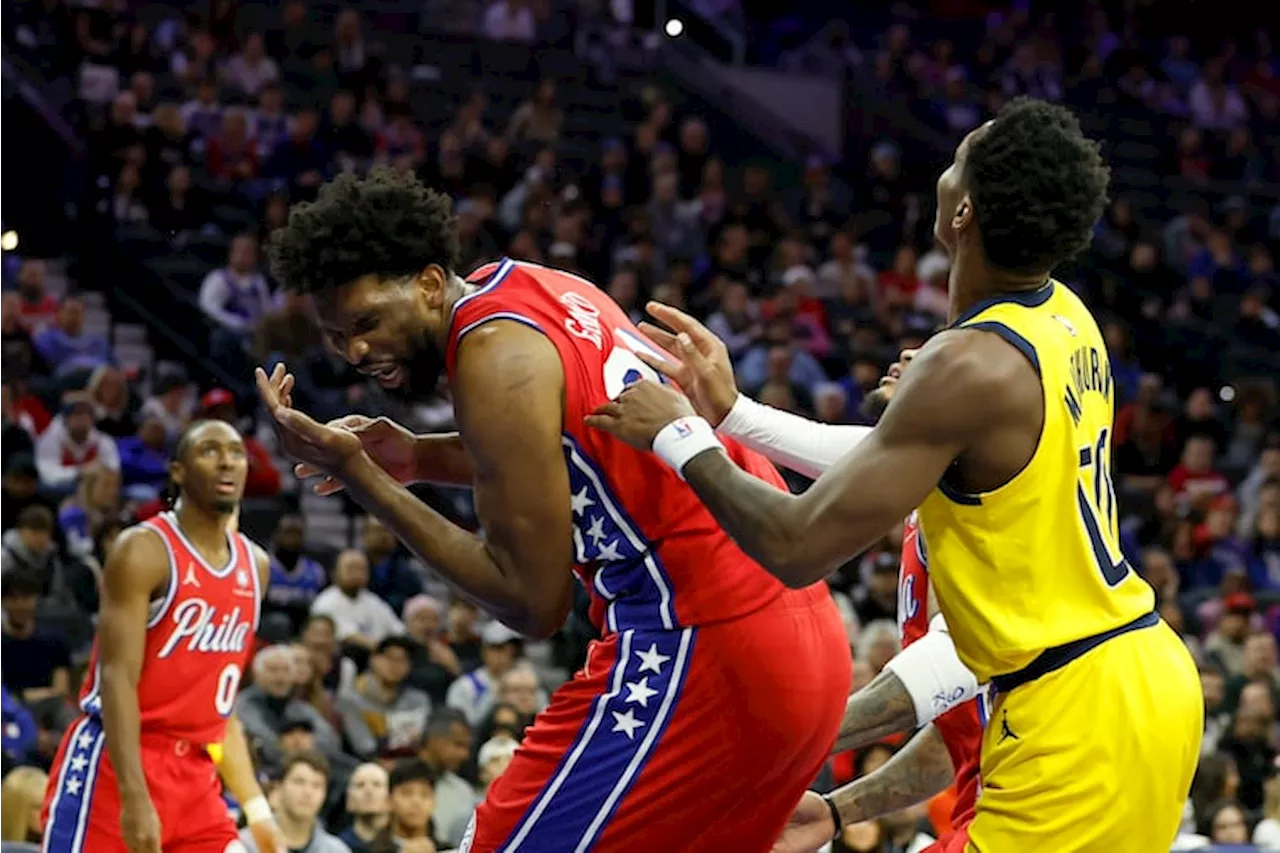 Sixers’ Joel Embiid leaves Pacers game after being struck in the face and will not return