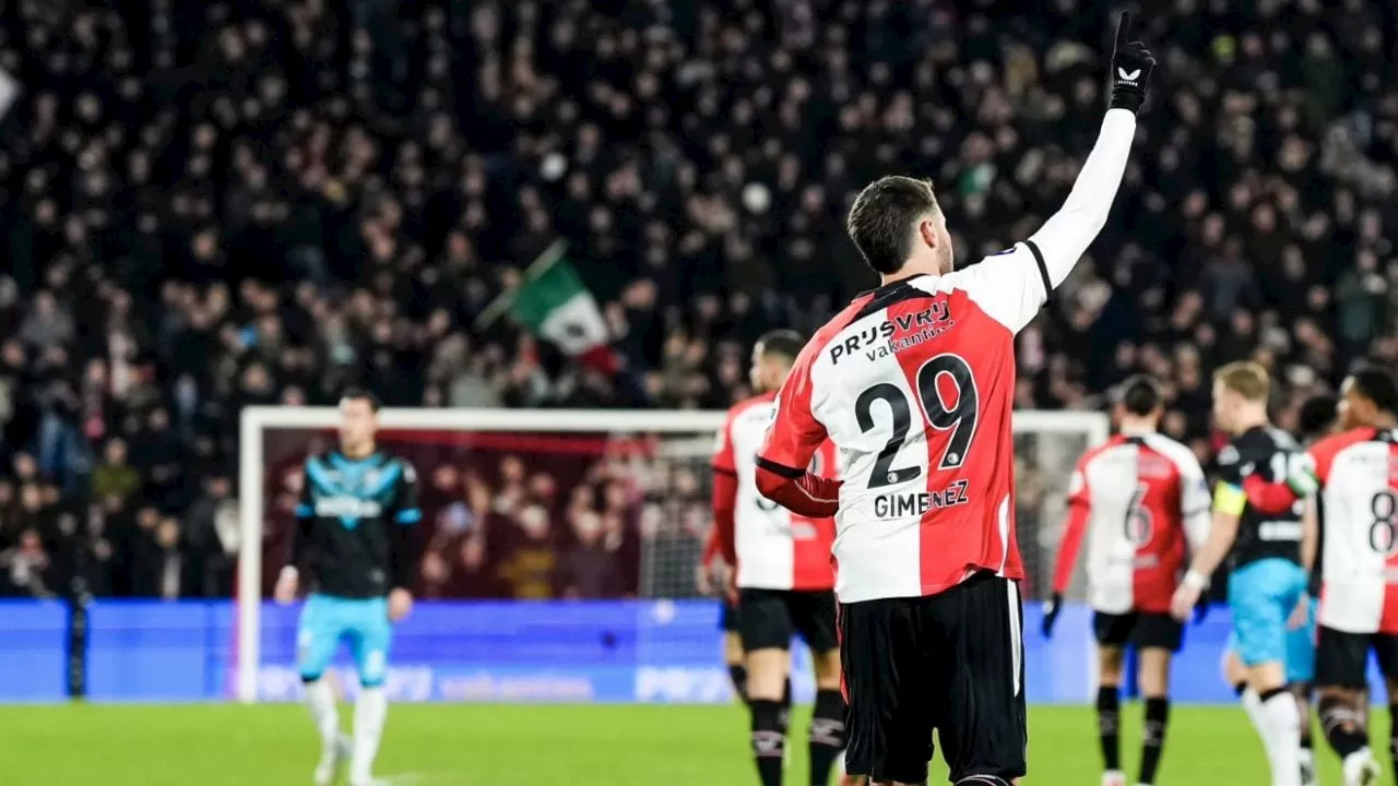 Santiago Giménez anota tres goles en la goleada 5-2 del Feyenoord al Heracles (Videos)