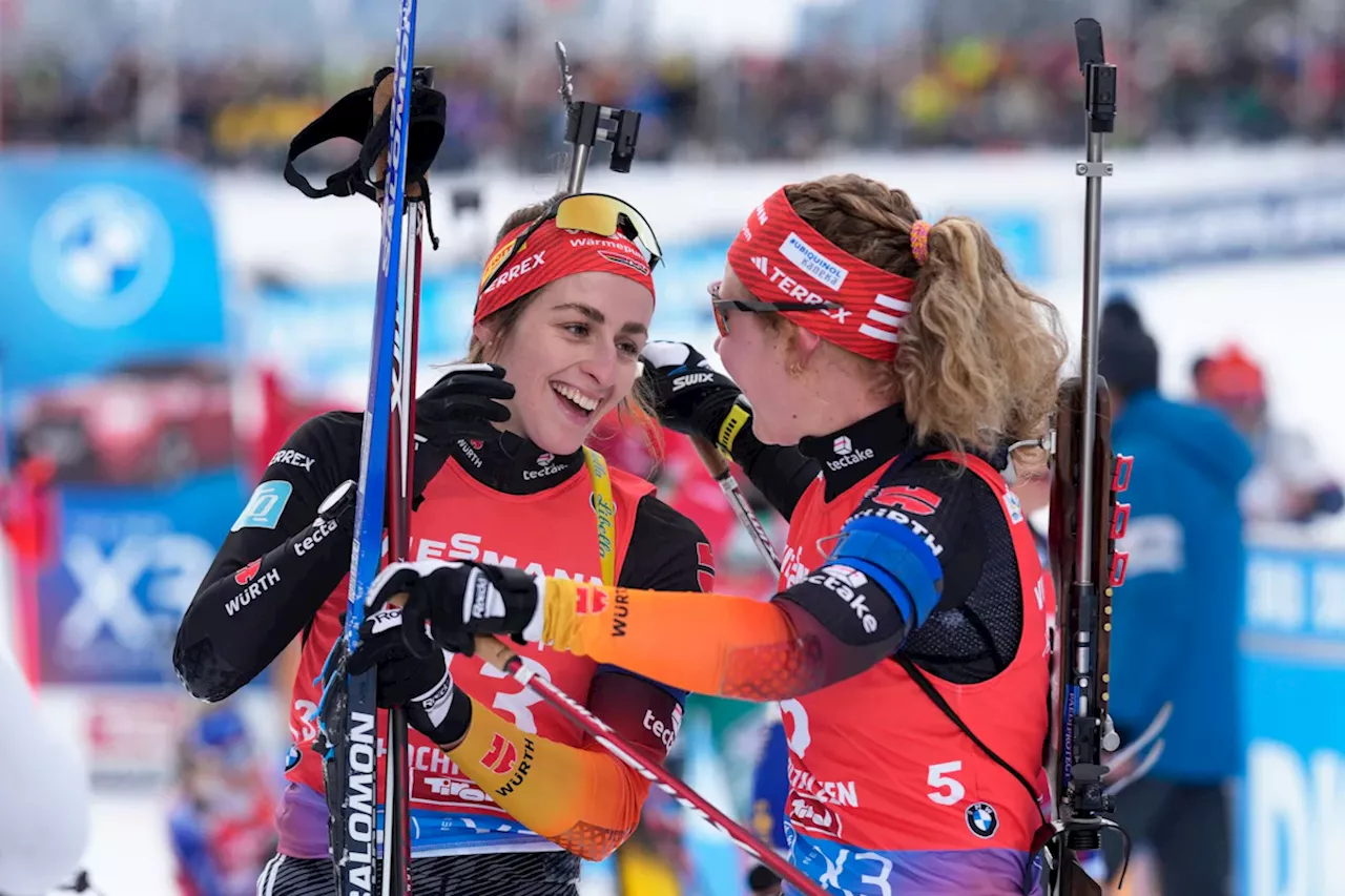 Biathlon in Hochfilzen: Vanessa Voigt wird Zweite, Franziska Preuß Dritte