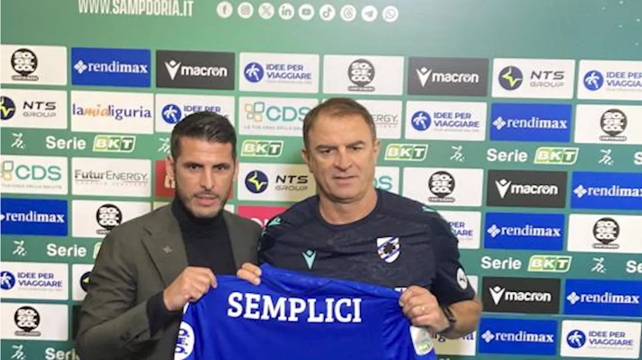 Sampdoria, Semplici riparte dalla difesa a tre e chiede compattezza: per riprendersi il 'Ferraris'