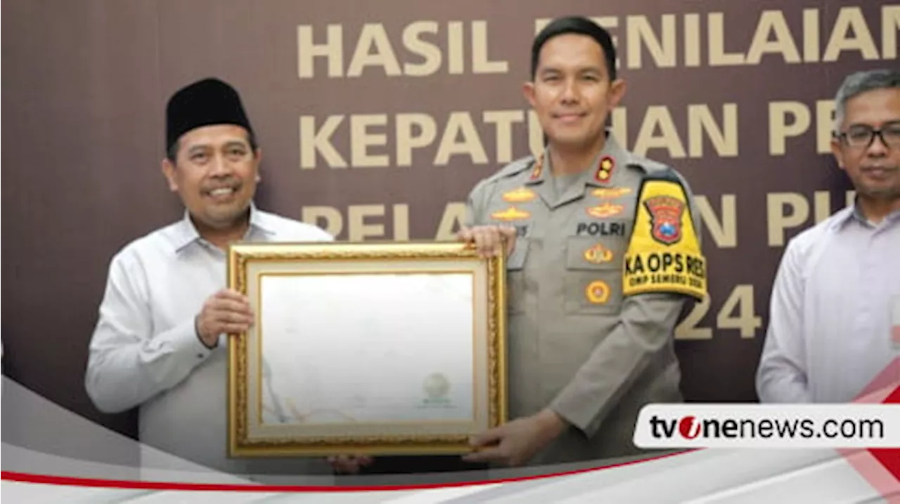 Polres Jombang Raih Penghargaan Kepatuhan Pelayanan Publik dari Ombudsman RI