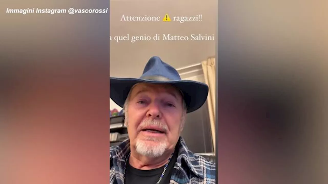 Vasco Rossi contro Salvini: 'Arrestati se fumate una canna'