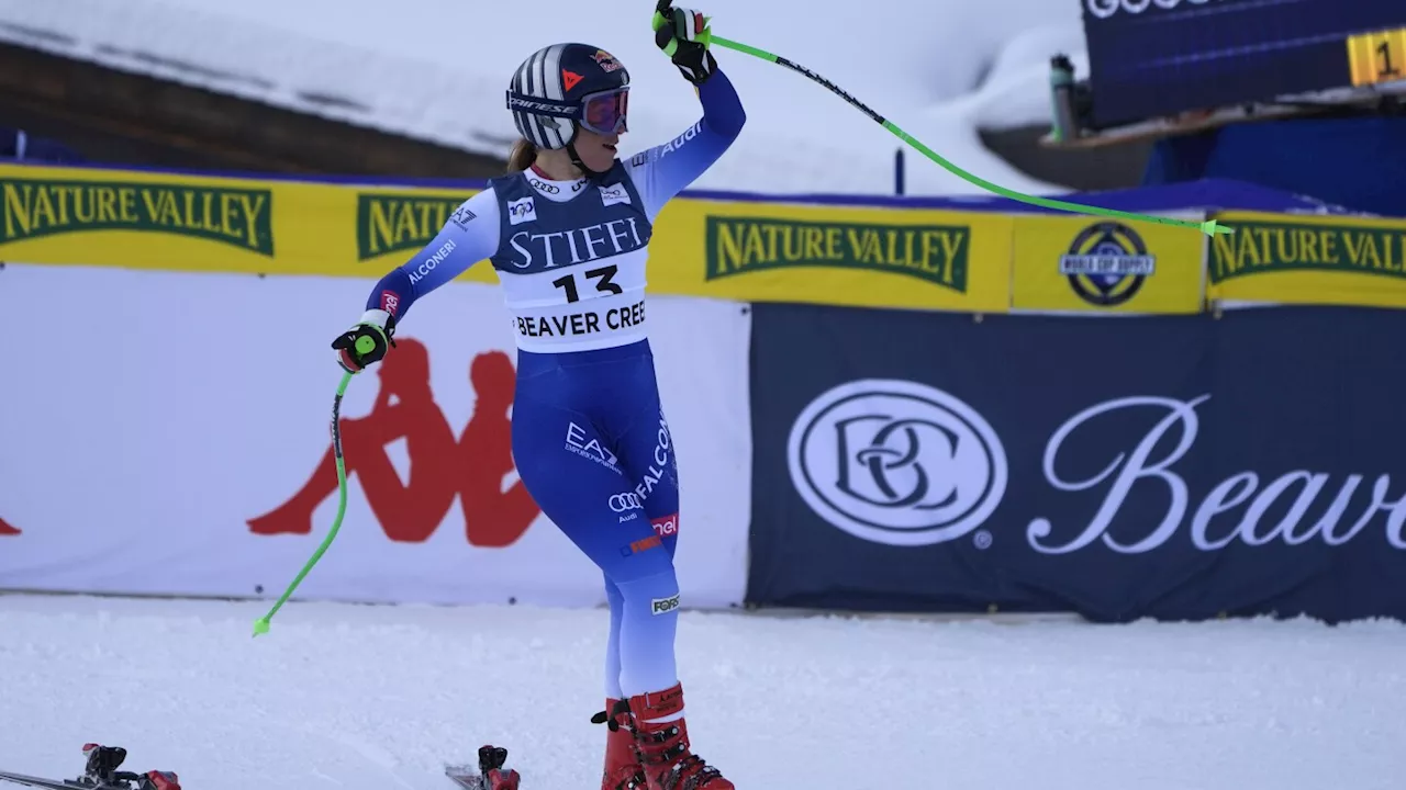 Sofia Goggia of Italy wins a World Cup super-G after receiving advice from good friend Lindsey Vonn