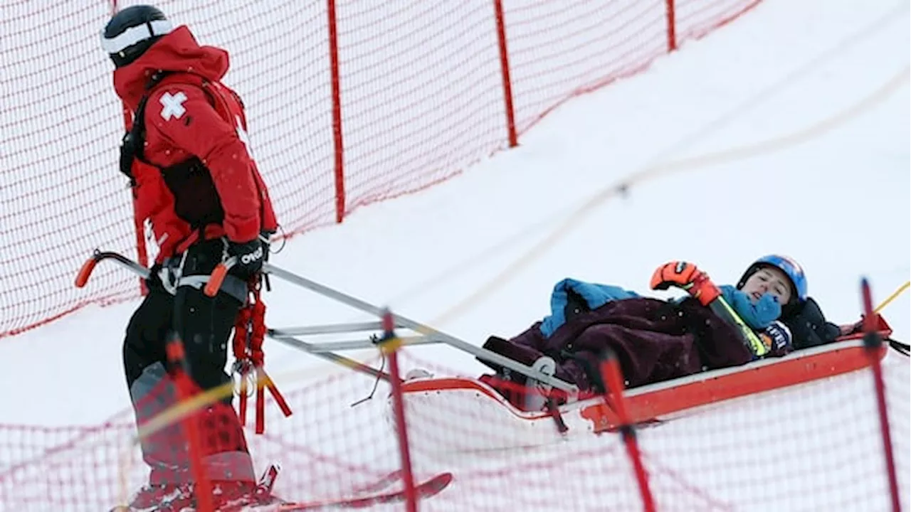 Shiffrin recovering after abdominal surgery to clean out deep puncture wound suffered in race crash