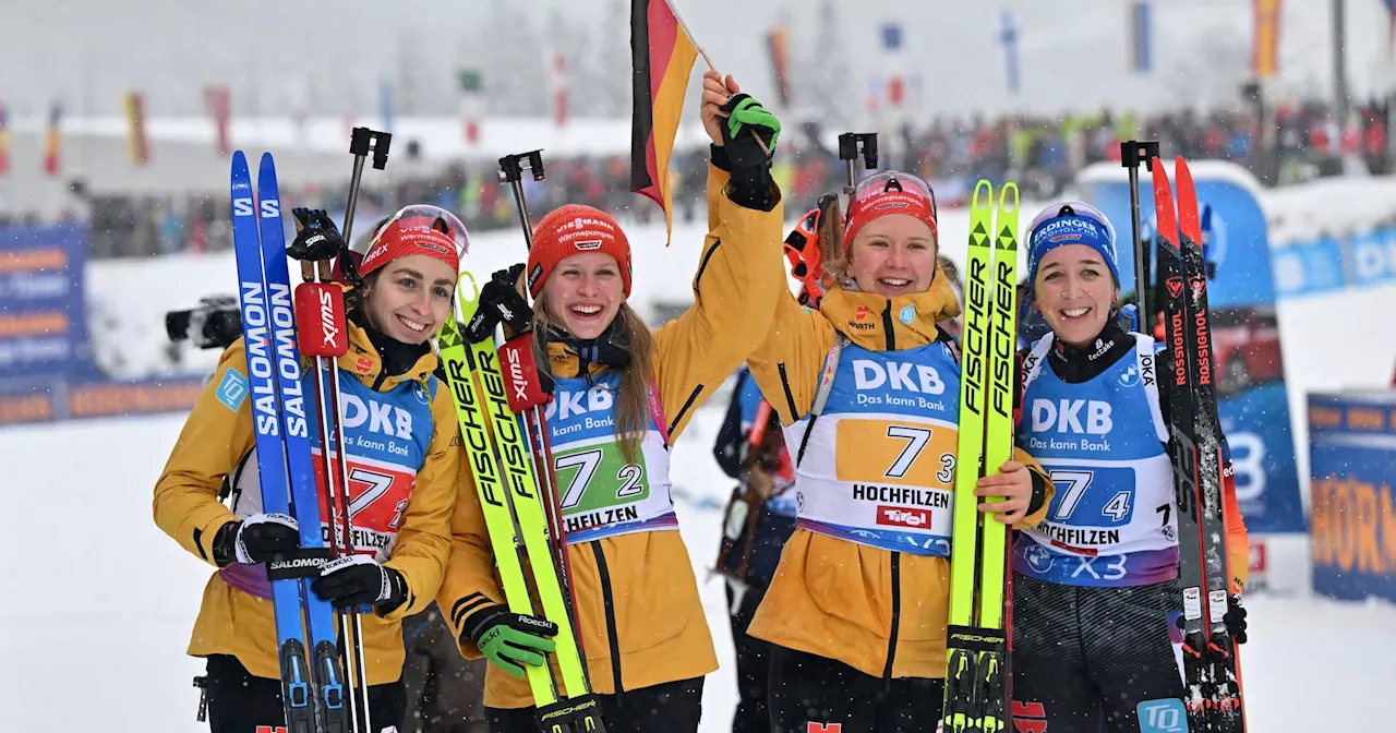 Weltcup in Hochfilzen: Eiskalt am Schießstand - junge deutsche Staffel um Franziska Preuß holt Sieg vor Frankreich