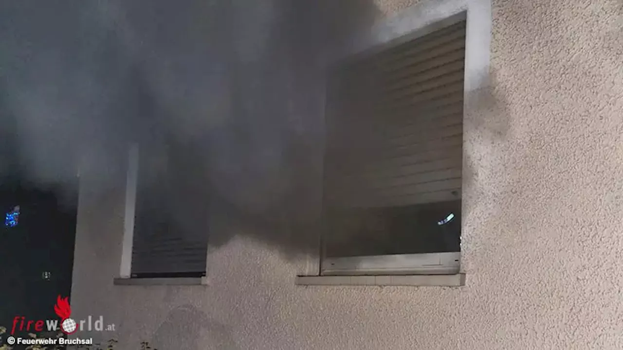 D: Feuer in Wohnung in Mehrfamilienhaus in Bruchsal