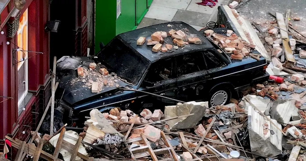 EastEnders pictures reveal destruction after huge Queen Vic explosion