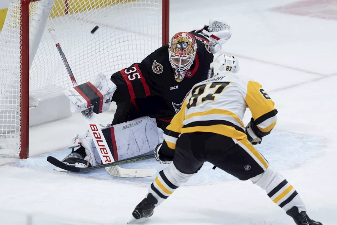 Ullmark's surprise start helps Senators beat Penguins 3-2 in OT