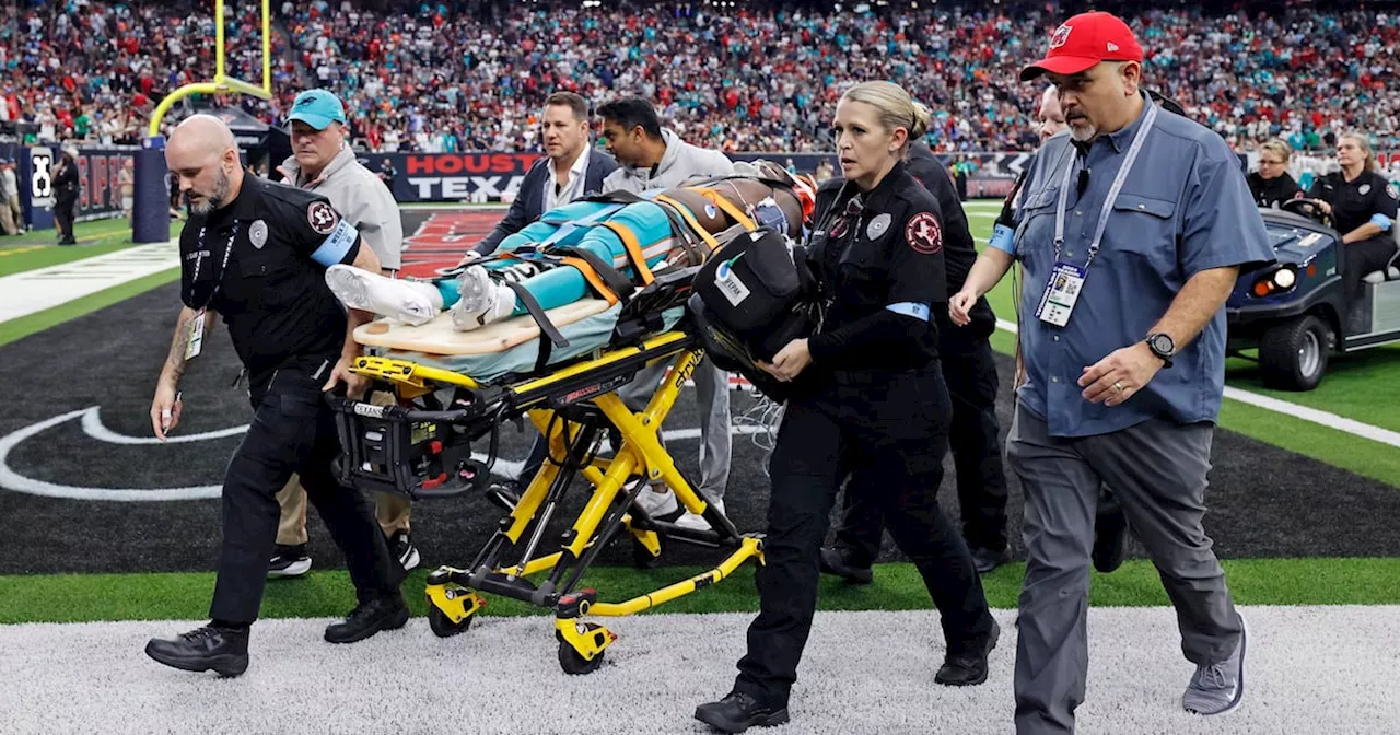 Dolphins Receiver Stretchered Off the Field After Illegal Tackle