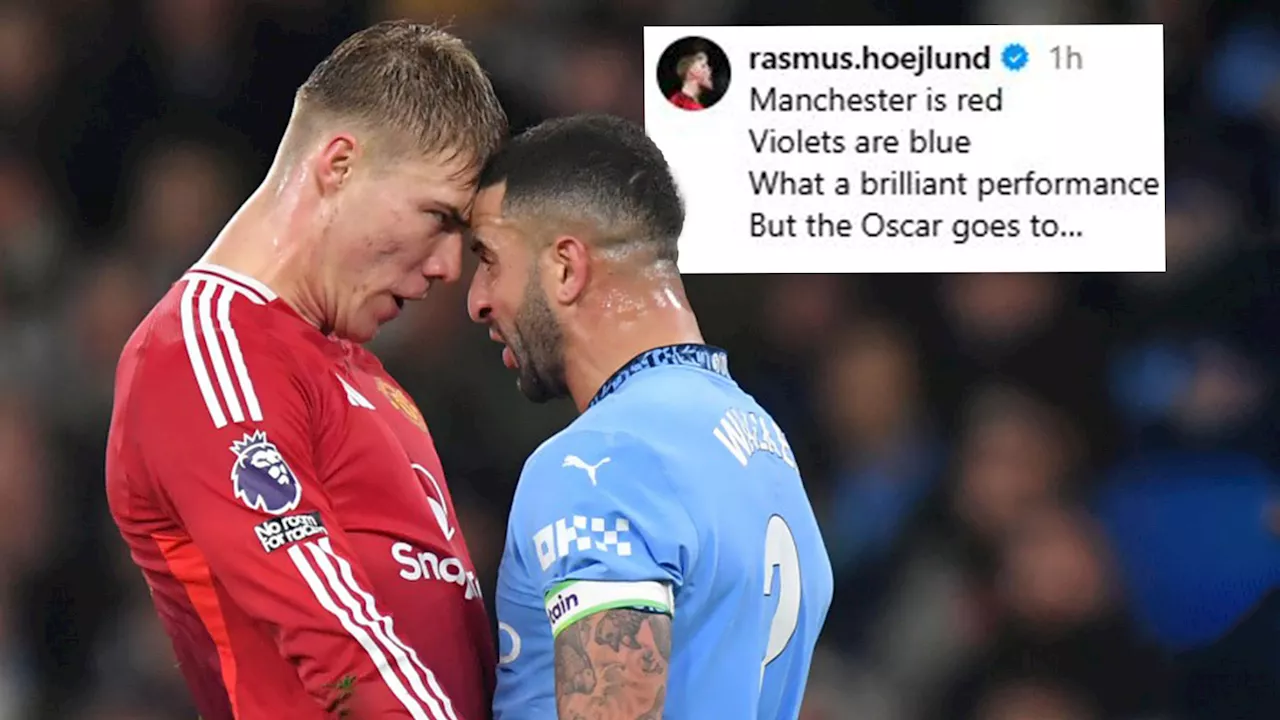 Rasmus Hojlund destroys Kyle Walker with savage poem after Man City star’s ’embarrassing’ play-acting again...