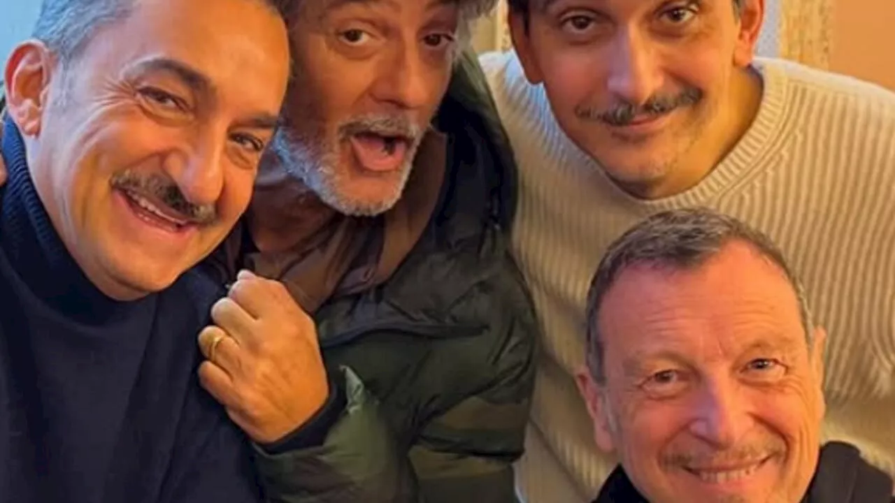 Amadeus, Fiorello, Savino e Biggio, la foto scatena i social: "Tutto può accadere"