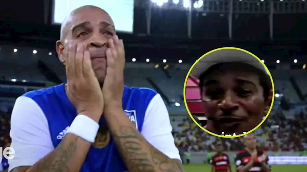 Adriano se retira entre lágrimas del futbol en el Maracaná y llora al ver a su papá