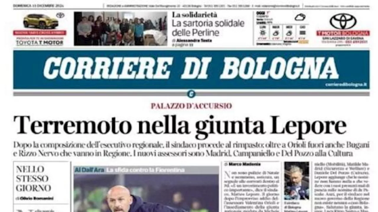 Corriere di Bologna: 'Il Bologna cerca il colpo nel derby ad alta quota'