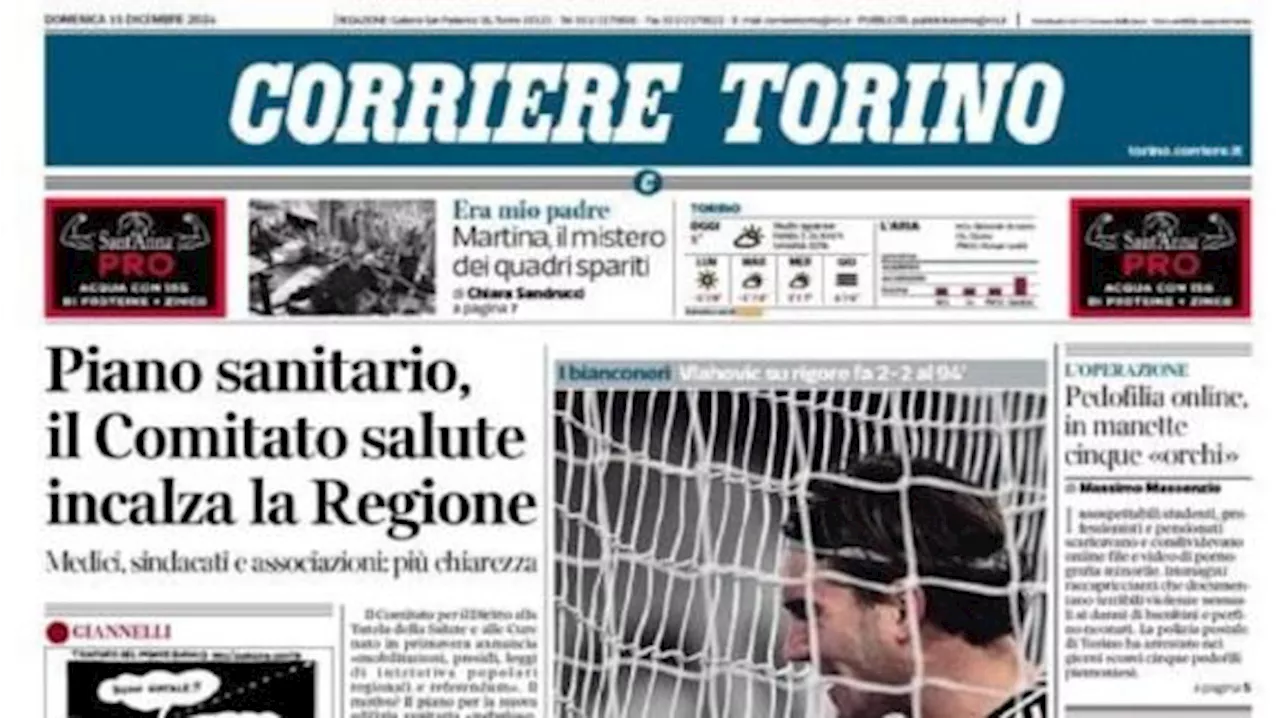 Corriere Torino in prima pagina: 'Juve, un'altra rimonta tra i fischi'