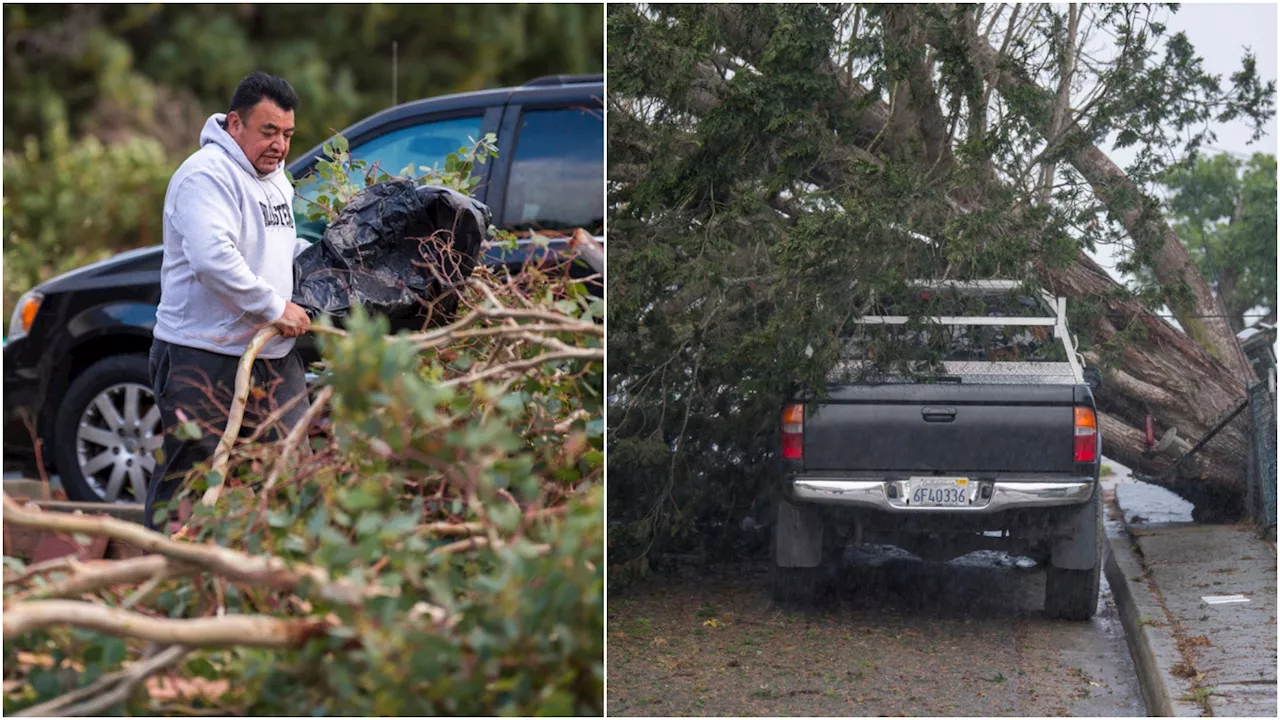 Así fue el inusual tornado en California que dejó varios heridos y autos volcados