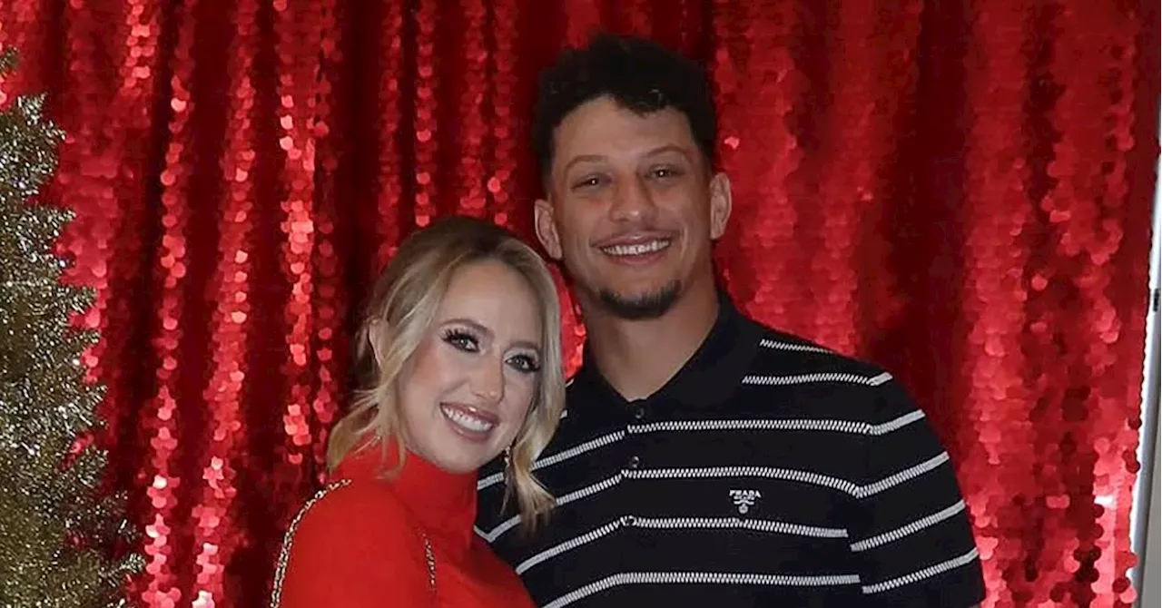 Patrick Mahomes, Pregnant Brittany Mahomes Cuddle at Holiday Party