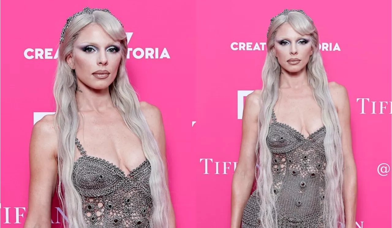 Julia Fox Makes a Metallic Statement in Chainmail Catholic Guilt Gown at NGV Gala 2024