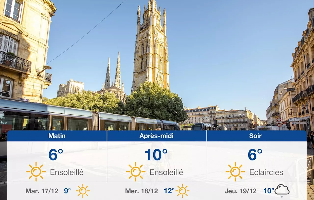 Météo Bordeaux: prévisions du lundi 16 décembre 2024