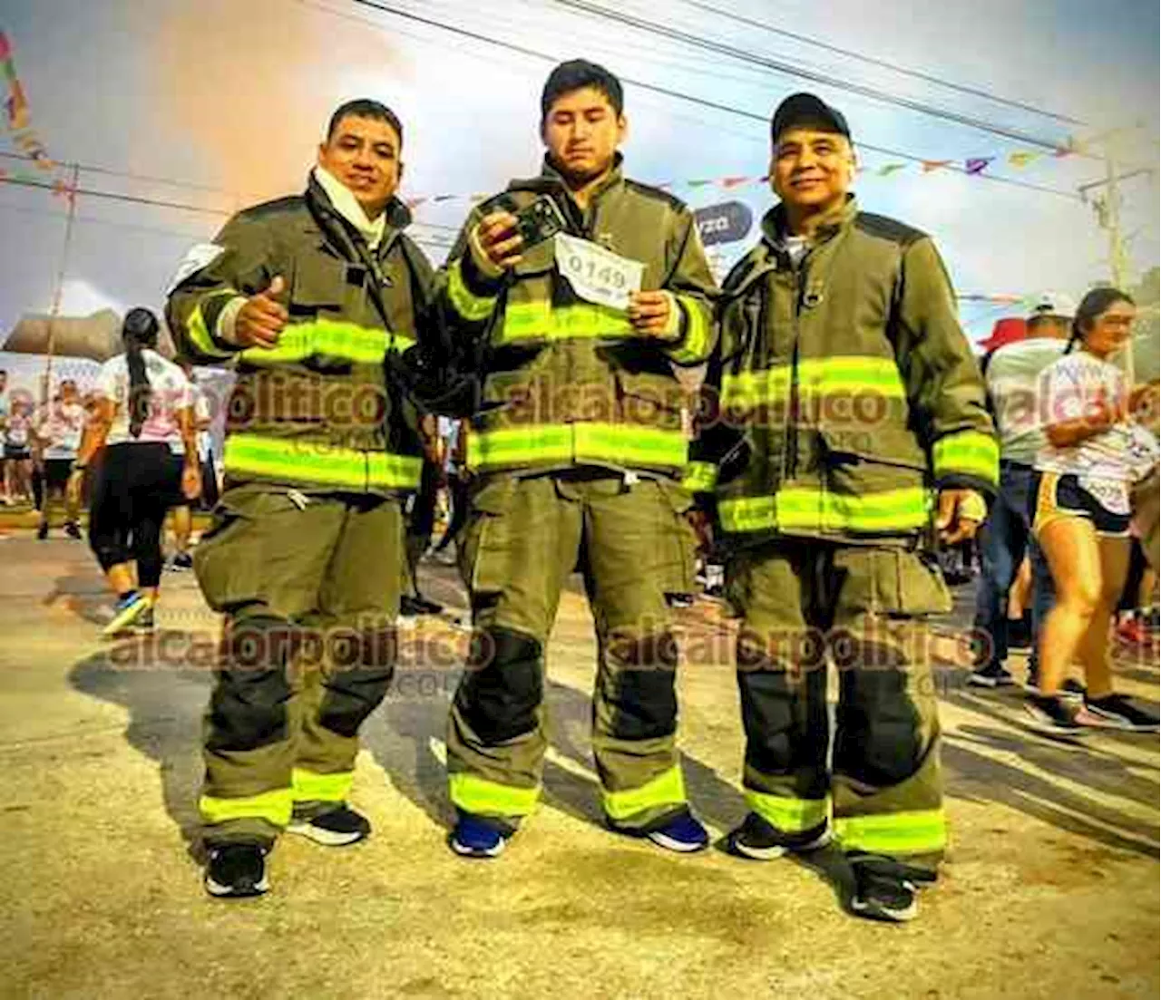 Bomberos participaron en carrera por el Túnel Sumergido de Coatzacoalcos