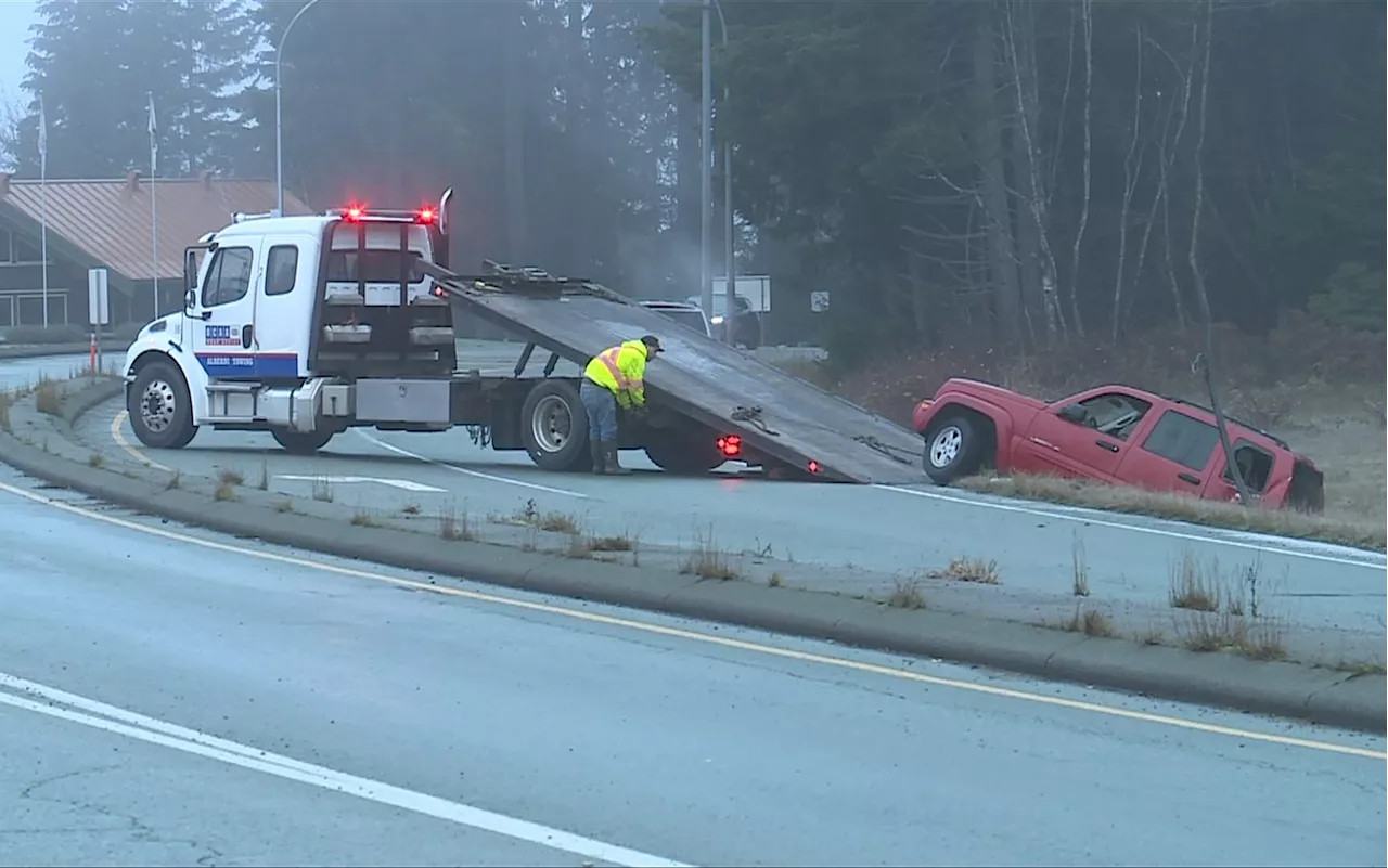 ‘A bit rattled’: Driver hits black ice, loses control in Port Alberni