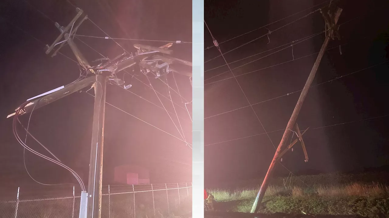 Driver crashes into hydro pole, knocks out power to thousands in Central Saanich on Saturday