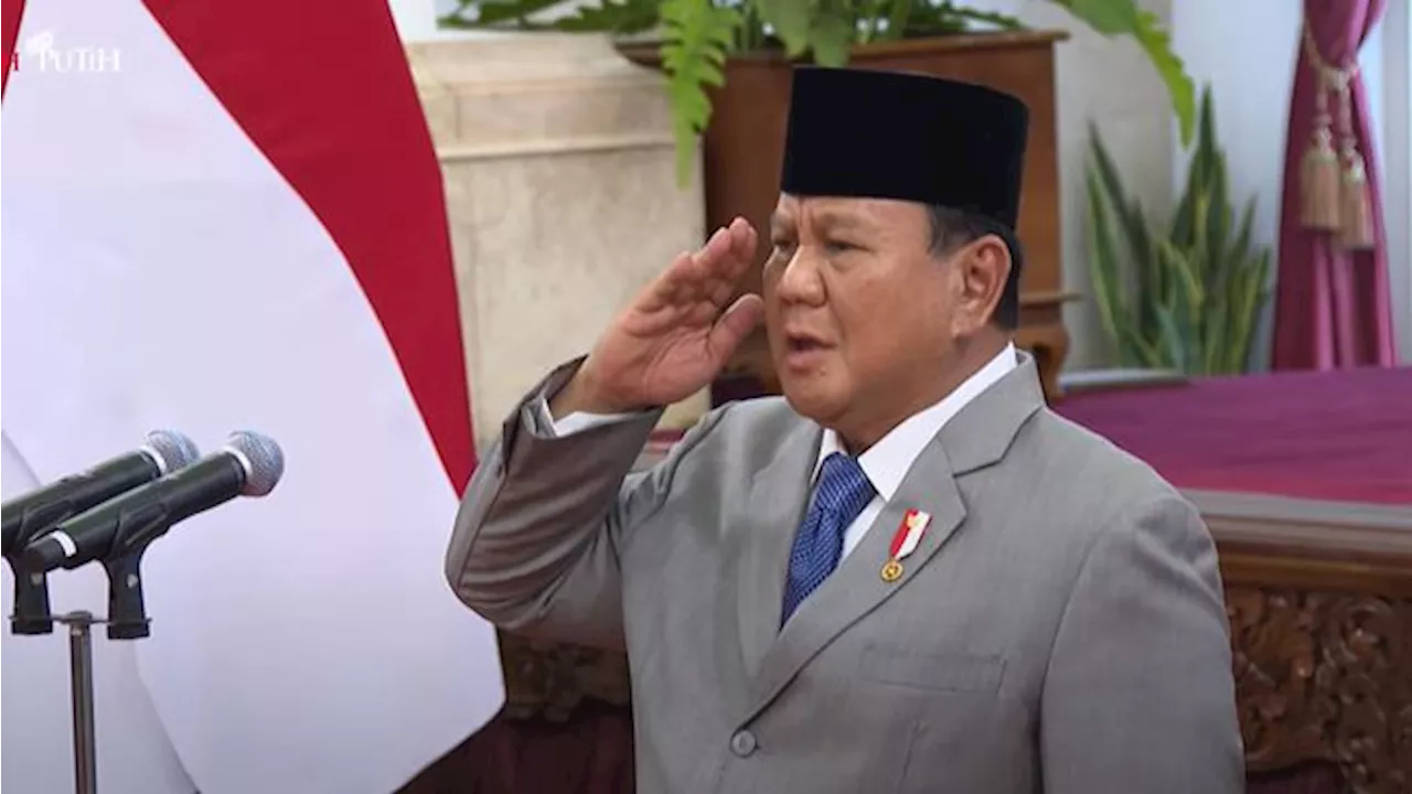 Prabowo Lantik Muhidin Sebagai Gubernur Kalimantan Selatan