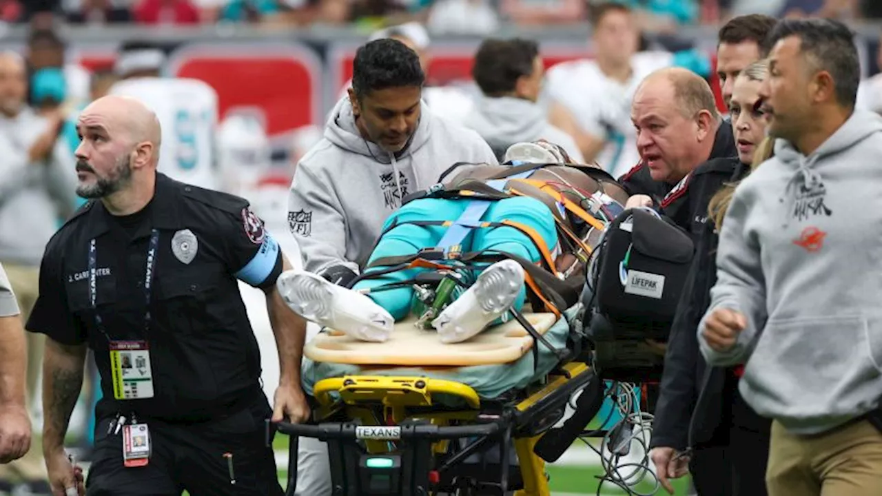 Miami Dolphins wide receiver Grant DuBose taken to hospital after hard hit to head