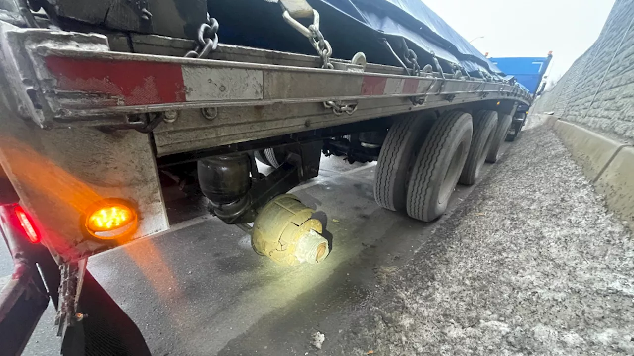 Ottawa OPP charge truck driver with detached wheel on Hwy. 417