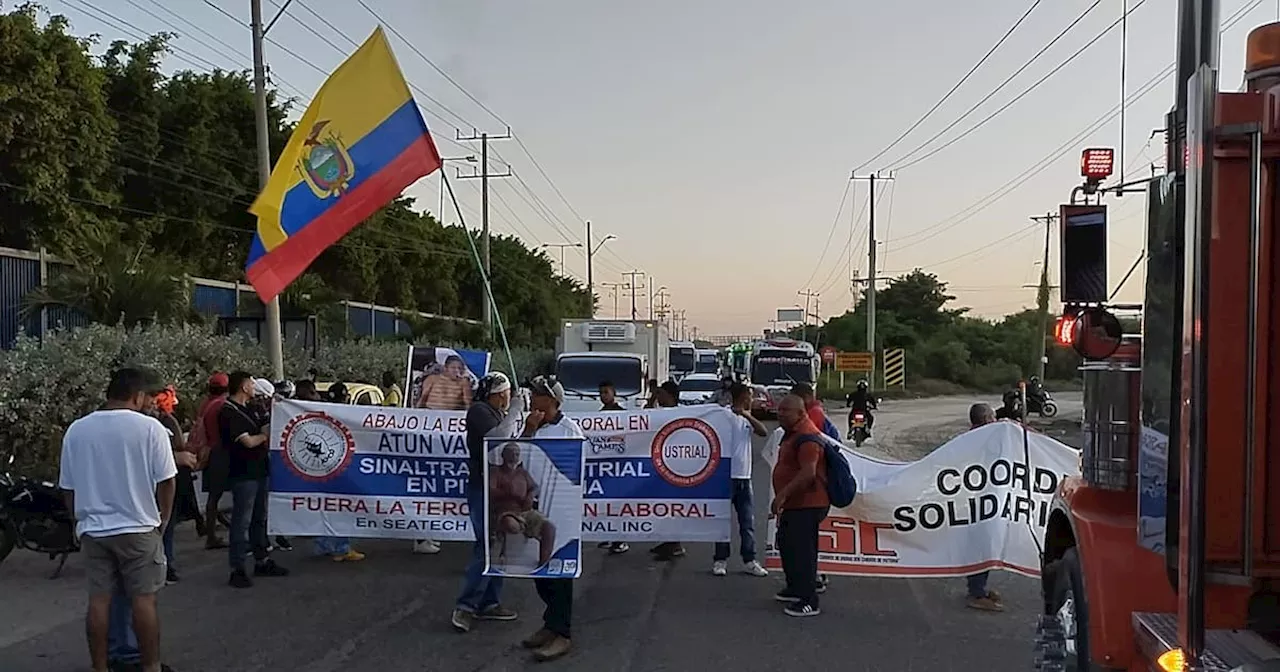 Protesta intermitente genera caos vehicular en Mamonal