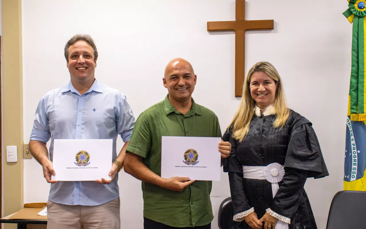 Prefeito Fábio do Pastel e Vice-Prefeito Júlio Queiroz são diplomados em São Pedro da Aldeia