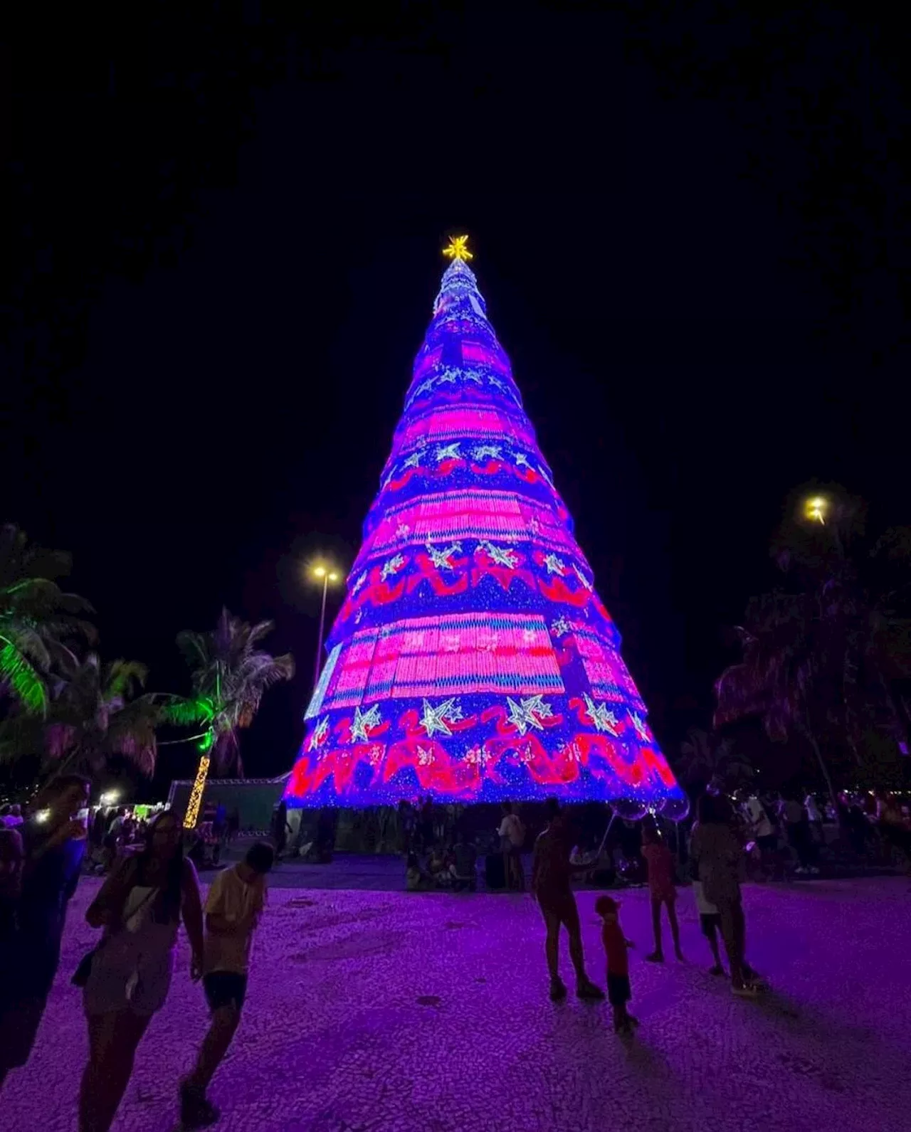 Árvore de Natal de Niterói está sendo desmontada após ventos fortes na cidade