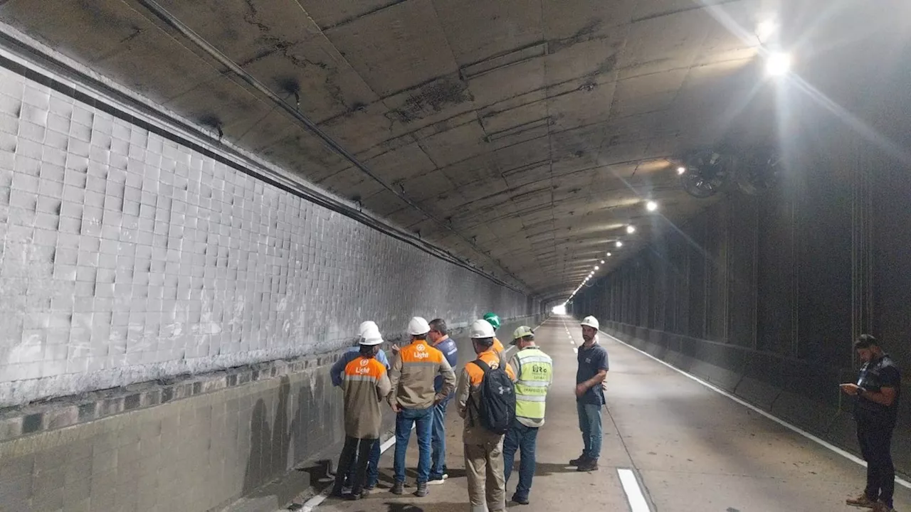 Túnel Santa Bárbara segue com uma faixa bloqueada, no sentido Centro, na manhã desta segunda-feira