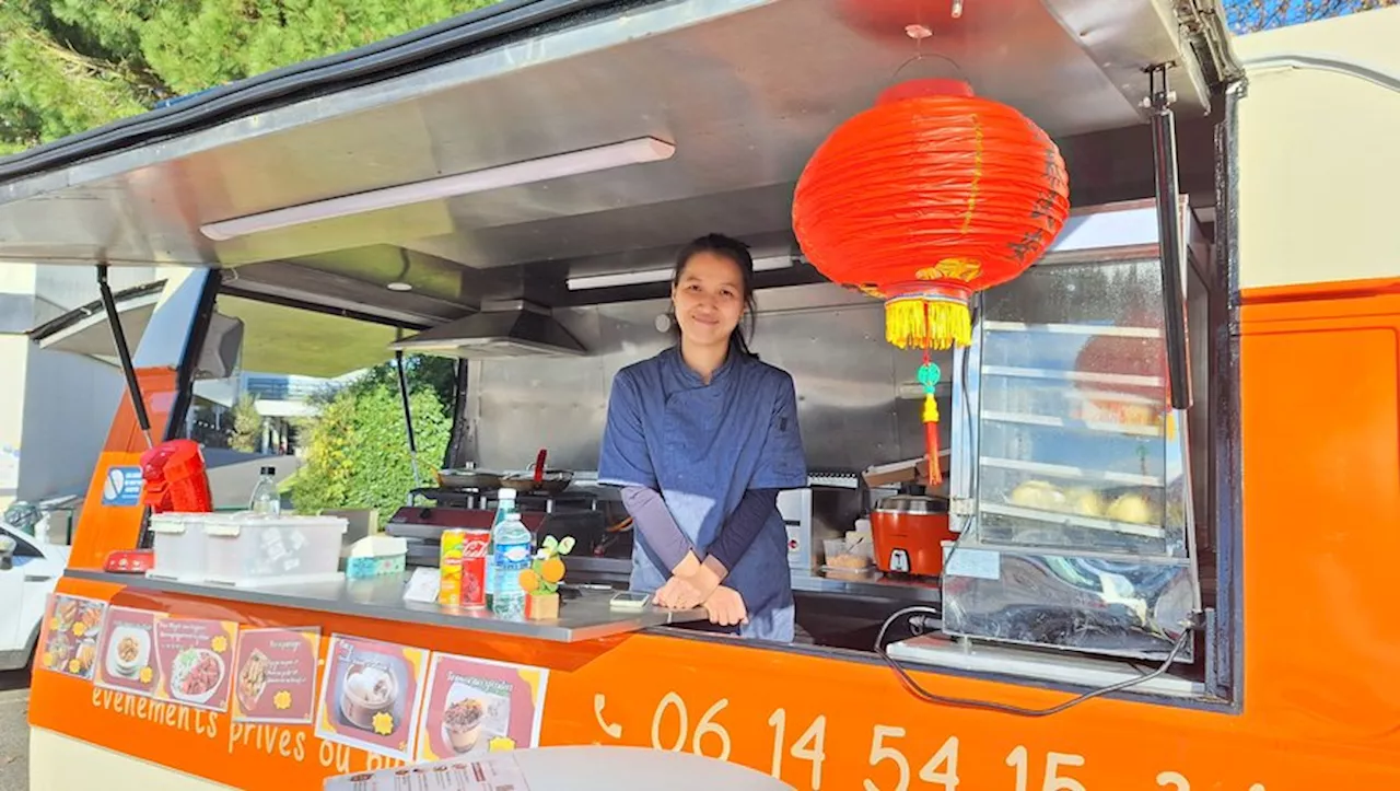 Le petit food truck de Yi Fang stationné à la clinique Saint-Hilaire d’Agen