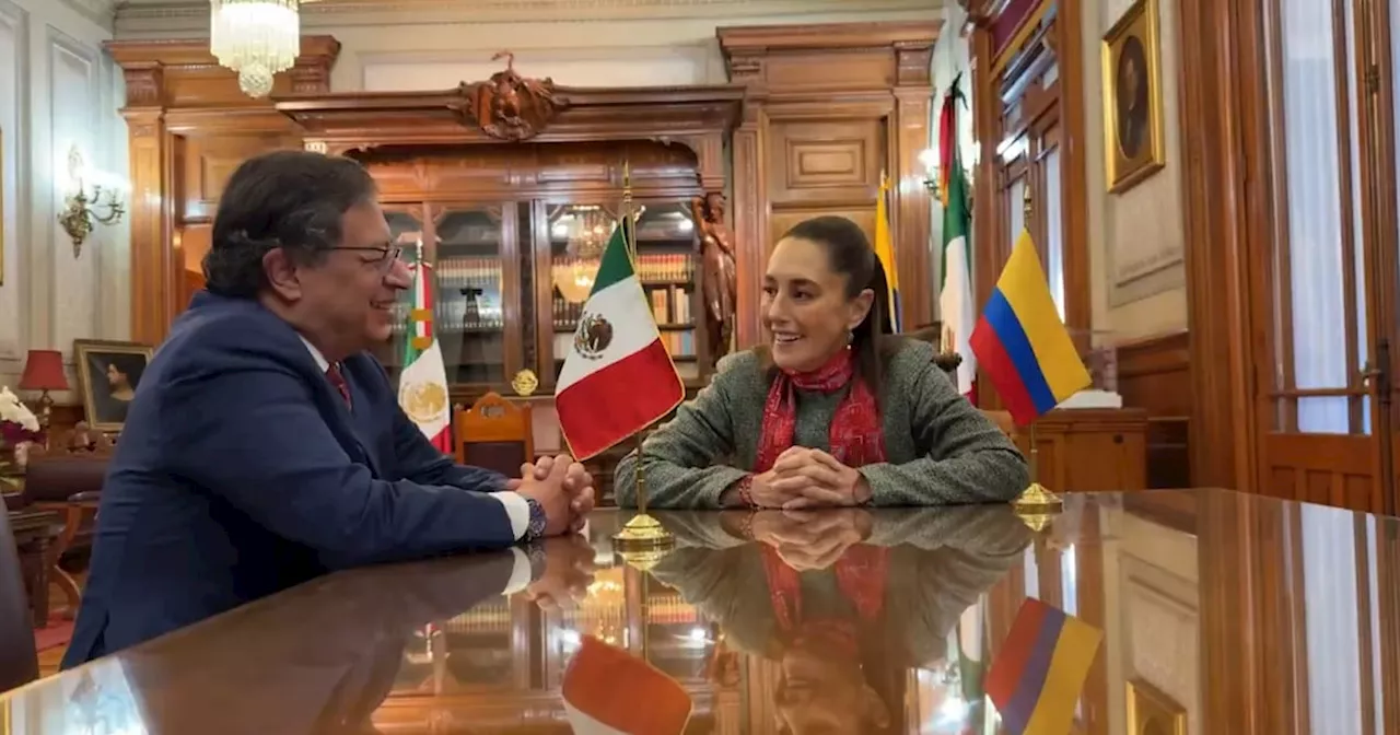 Claudia Sheinbaum y Gustavo Petro dialogan en Palacio Nacional sobre ‘unidad entre gobiernos progresistas’