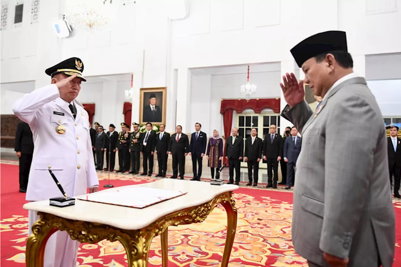 Presiden Prabowo Lantik Muhidin Jadi Gubernur Kalimantan Selatan