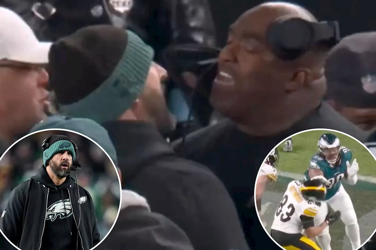 Nick Sirianni has heated exchange with Eagles assistant after Jalen Carter penalty in win over Steelers