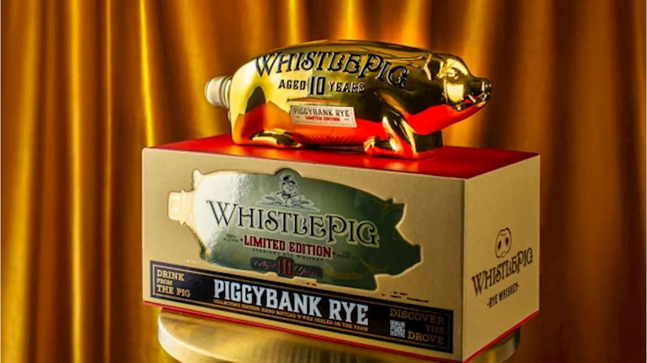 WhistlePig’s 10-Year-Old PiggyBank Rye Comes in a Gold Porcine Decanter This Year