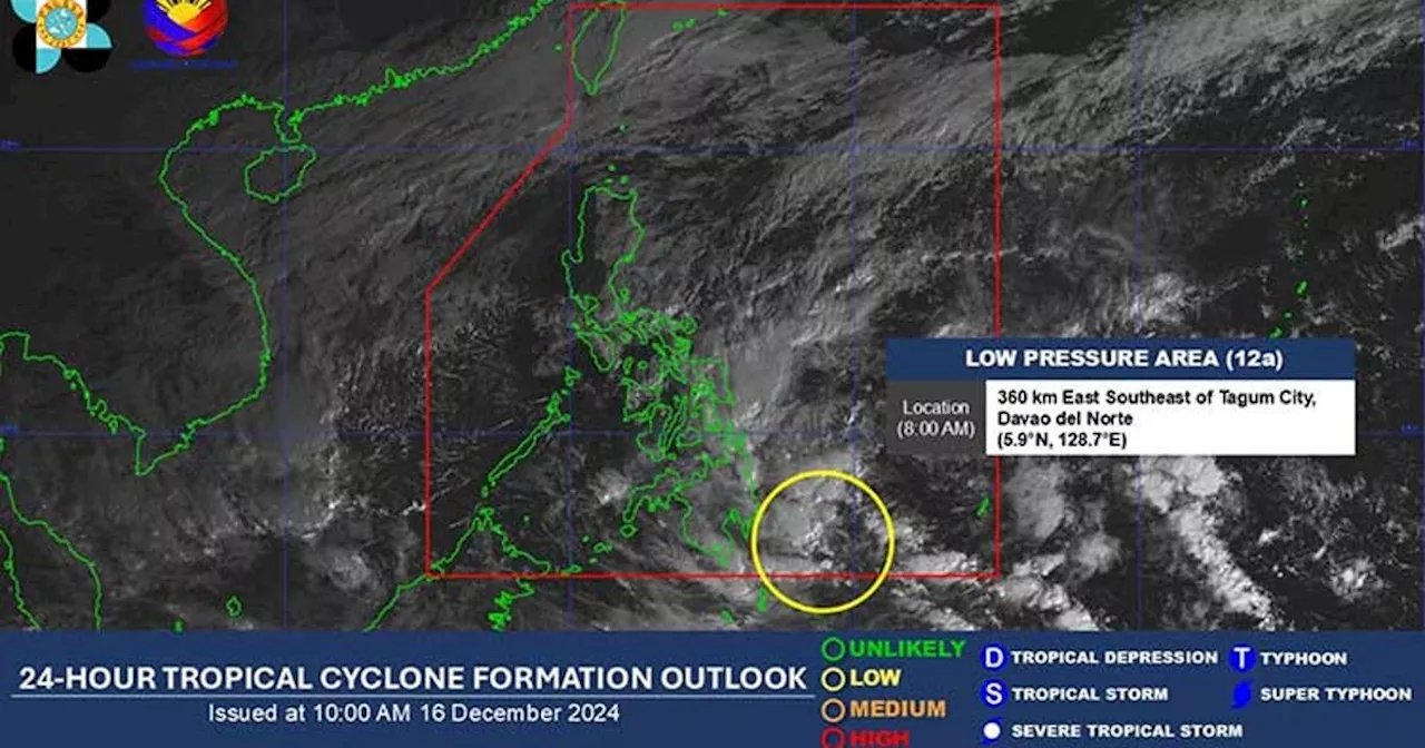 LPA spotted east of Mindanao