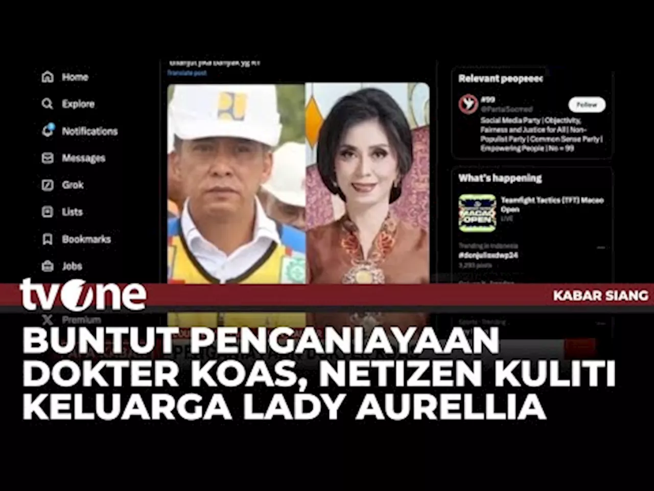 Penganiayaan Dokter Koas Berbuntut Panjang, Netizen Mengkuliti Keluarga Lady Aurellia Pramesti