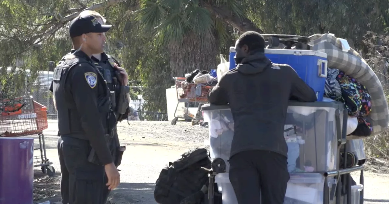 Escondido sweeps homeless encampment near creek, no shelter beds available